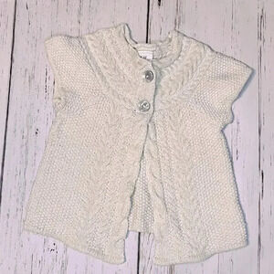 H&M baby girl  knit sweater, cream with gold metallic fibers, size 12-18 months